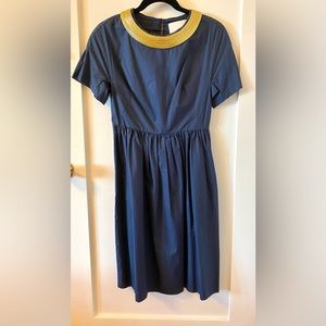 Phillip Lim navy blue dress with metallic collar.  Size 4